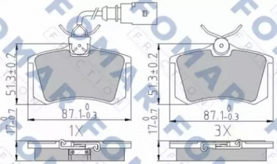 FOMAR FRICTION fo904581 -  Комплект тормозных колодок, дисковый тормоз